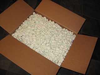 Box full of styrofoam