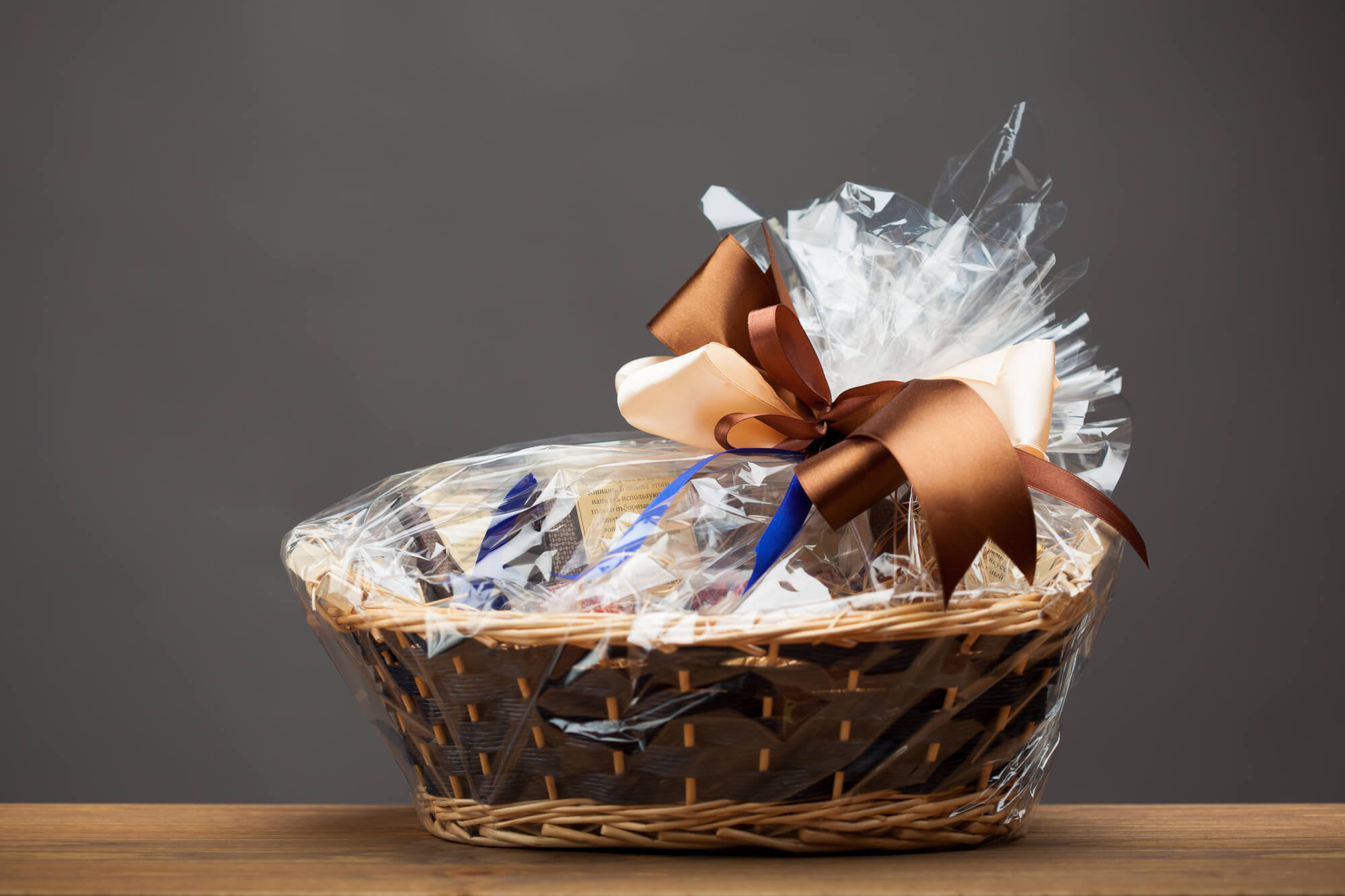 Gift basket with office supplies