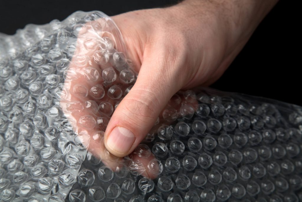 Hand holding a Bubble wrap