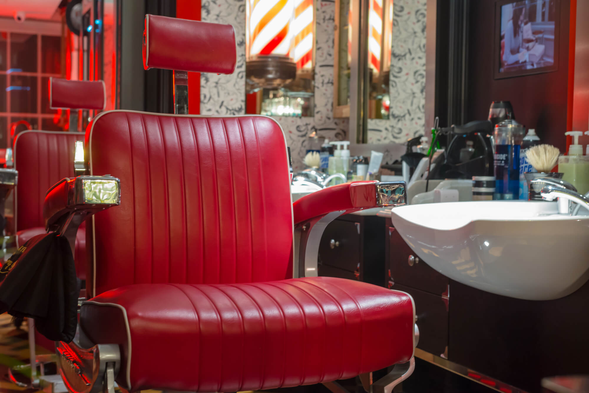Barber red chair